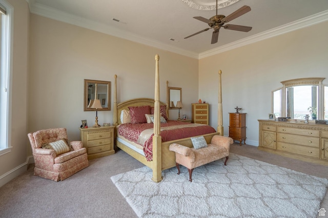 16 N Lions Head Cir, Washington, UT 84780 - bedroom featuring light carpet, ornamental molding, and a ceiling fan