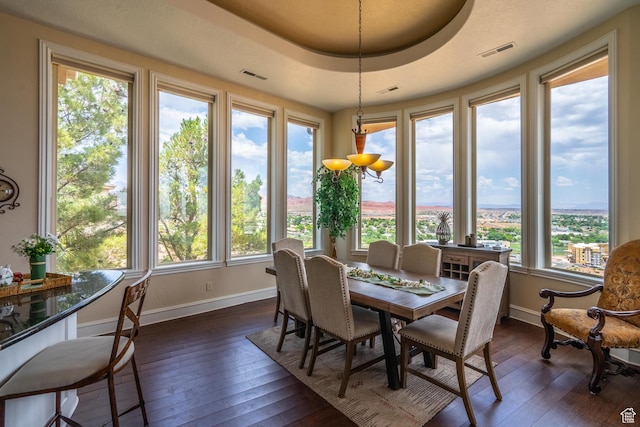16 N Lions Head Cir, Washington, UT 84780 - dining area featuring dark wood-style flooring and a raised ceiling