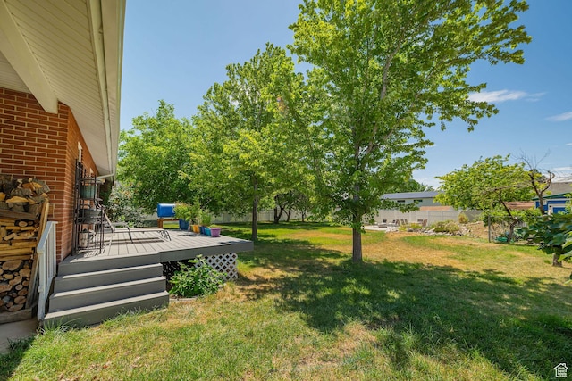 5883 S Jared Way E, South Ogden, UT 84403 - view of yard featuring a wooden deck
