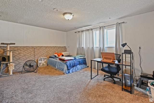 308 W 1050 N, Logan, UT 84321 - bedroom featuring carpet flooring, a textured ceiling, and a desk