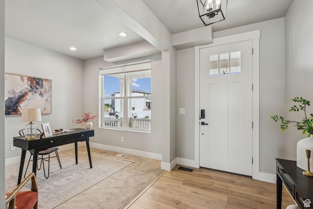 4269 W 2025 S, West Haven, UT 84401 - foyer with healthy amount of natural light, light wood-style flooring, and recessed lighting