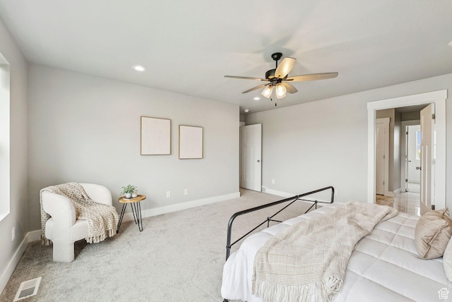 4269 W 2025 S, West Haven, UT 84401 - bedroom with light carpet, recessed lighting, and a ceiling fan