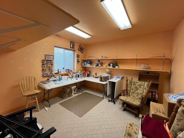 560 E 700 N, Logan, UT 84321 - office area with light carpet and a workshop area
