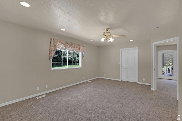 192 N Highland Blvd, Brigham City, UT 84302 - spare room featuring carpet, a ceiling fan, and recessed lighting