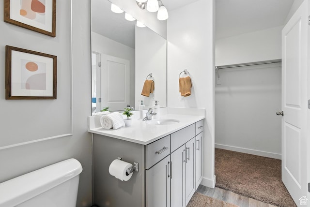 356 N Starboard Ln Unit 1555, Saratoga Springs, UT 84045 - bathroom featuring vanity, wood finished floors, and a closet