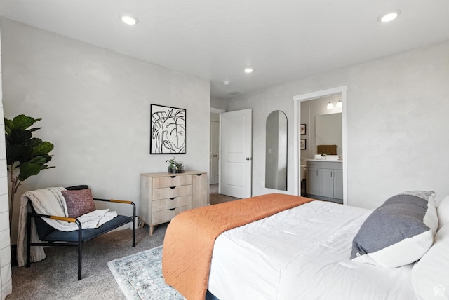 356 N Starboard Ln Unit 1555, Saratoga Springs, UT 84045 - bedroom with carpet, recessed lighting, and connected bathroom