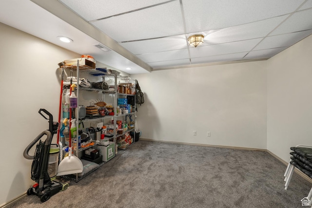 3561 S Jenelles Bay, West Valley City, UT 84119 - finished below grade area featuring carpet, a drop ceiling, and recessed lighting
