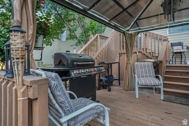 3561 S Jenelles Bay, West Valley City, UT 84119 - deck with grilling area and stairs