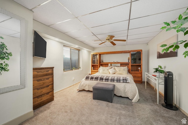 3561 S Jenelles Bay, West Valley City, UT 84119 - carpeted bedroom with a drop ceiling and ceiling fan