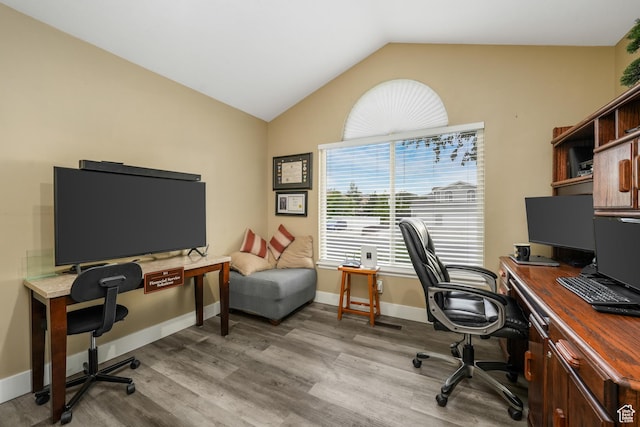 3561 S Jenelles Bay, West Valley City, UT 84119 - office with vaulted ceiling and light wood-type flooring