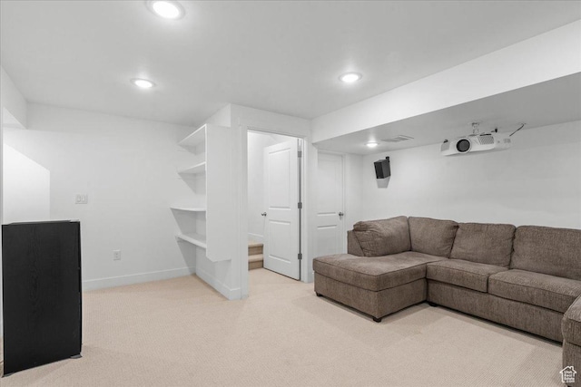 5131 W Mellow Way S, South Jordan, UT 84009 - living room featuring light colored carpet and recessed lighting