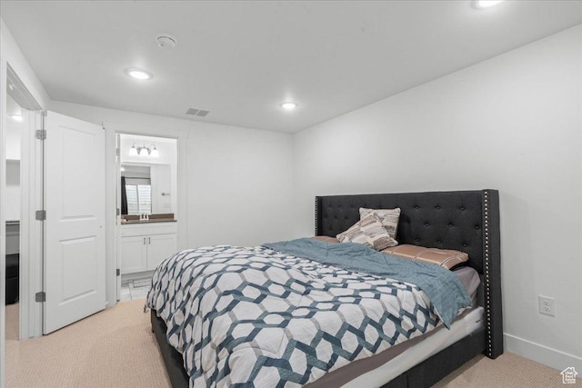 5131 W Mellow Way S, South Jordan, UT 84009 - bedroom featuring carpet, recessed lighting, and connected bathroom