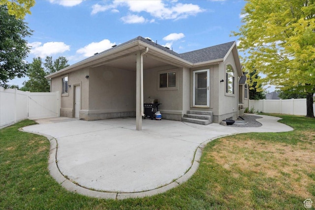 656 W 1310 N, Lehi, UT 84043 - rear view of property with entry steps, stucco siding, a gate, and a patio area