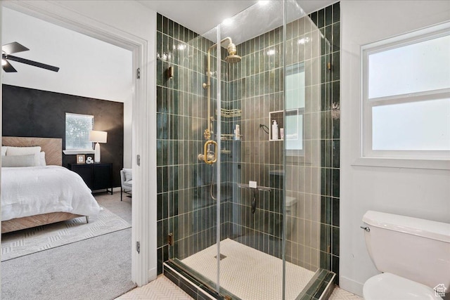 656 W 1310 N, Lehi, UT 84043 - full bathroom with connected bathroom, a ceiling fan, and a stall shower