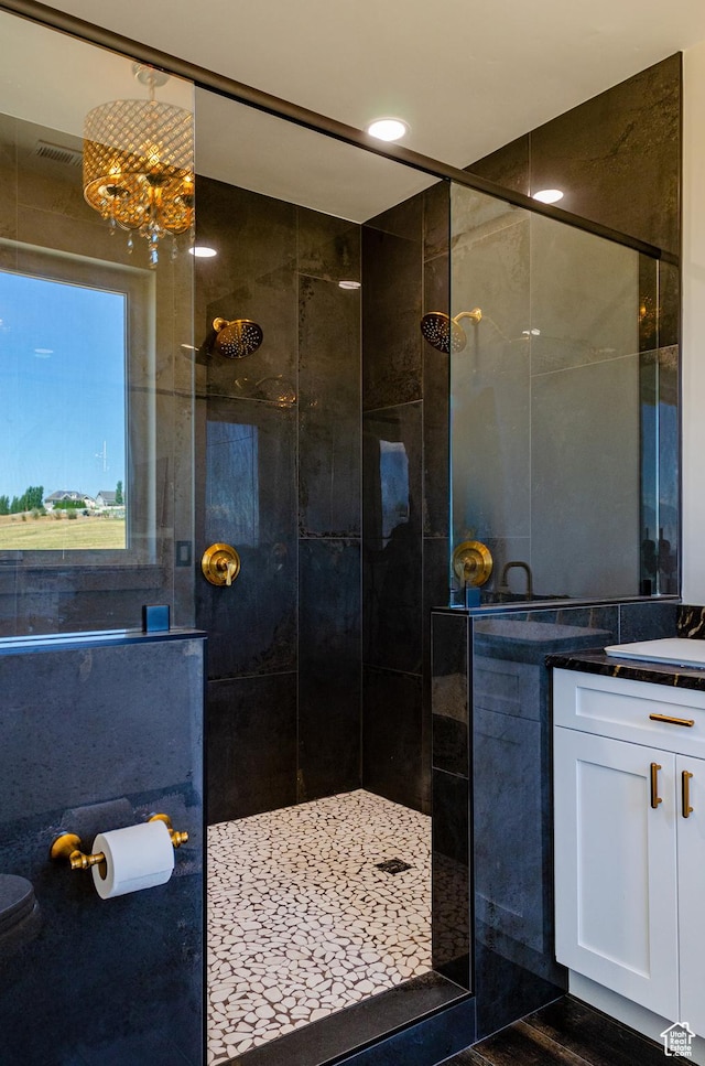5958 W Sunridge View Ln, Payson, UT 84651 - full bath with tiled shower and vanity