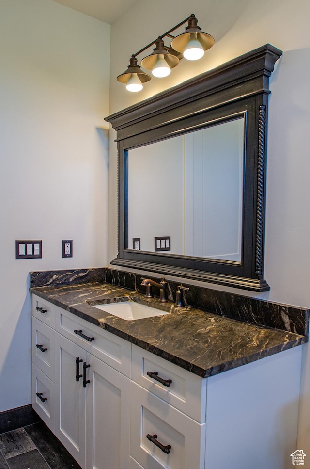 5958 W Sunridge View Ln, Payson, UT 84651 - bathroom with vanity and baseboards