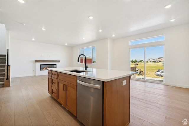 723 N Plainsman Dr Unit 109, Spanish Fork, UT 84660 - kitchen with dishwasher, open floor plan, light wood-style flooring, healthy amount of natural light, and recessed lighting