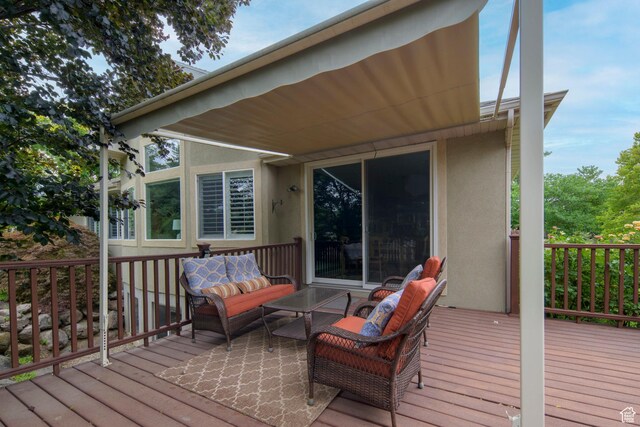 10453 N Canterbury Pl, Highland, UT 84003 - wooden terrace featuring outdoor lounge area