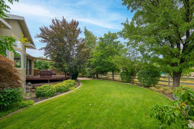 10453 N Canterbury Pl, Highland, UT 84003 - view of yard with a wooden deck