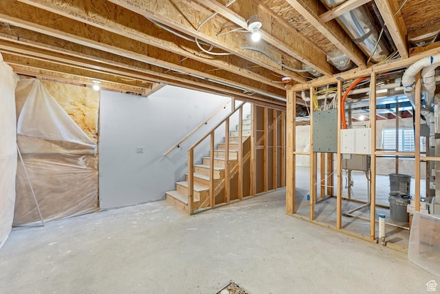6957 W Farnsworth Peak Dr S Unit 314, West Jordan, UT 84081 - unfinished basement with stairway
