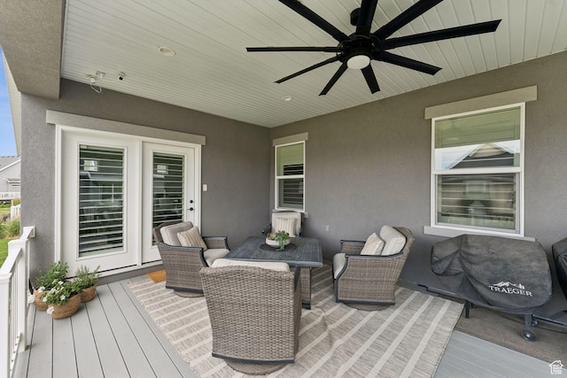 1968 W Silver Leaf Dr S, Mapleton, UT 84664 - deck with ceiling fan