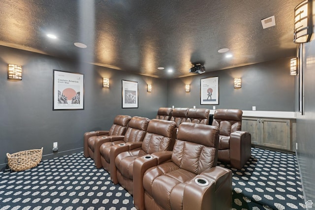 1968 W Silver Leaf Dr S, Mapleton, UT 84664 - cinema room featuring carpet floors, recessed lighting, and a textured ceiling