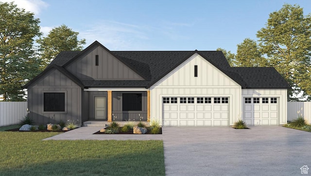 812 N 1750 E Unit 148, Salem, UT 84653 - modern farmhouse featuring a garage, driveway, board and batten siding, and a shingled roof