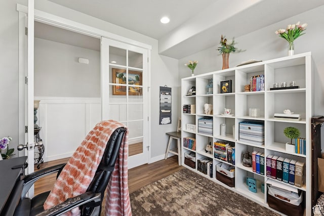 979 N Cold Creek Way, Layton, UT 84041 - office featuring wood finished floors and a wainscoted wall