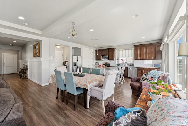 979 N Cold Creek Way, Layton, UT 84041 - dining room with dark wood-type flooring and recessed lighting