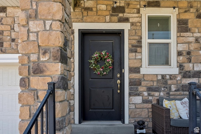979 N Cold Creek Way, Layton, UT 84041 - doorway to property with stone siding
