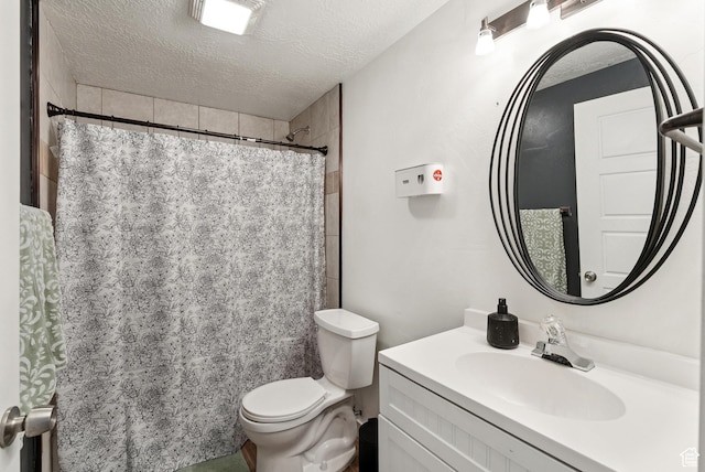 979 N Cold Creek Way, Layton, UT 84041 - full bathroom featuring a textured ceiling, vanity, and a shower with shower curtain