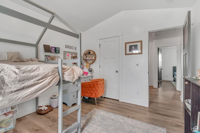 342 W Royal Land Dr, Santaquin, UT 84655 - bedroom with lofted ceiling and wood finished floors