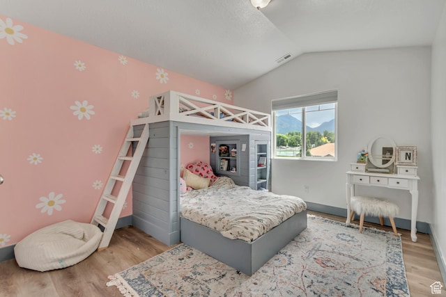 342 W Royal Land Dr, Santaquin, UT 84655 - bedroom with wood finished floors and vaulted ceiling