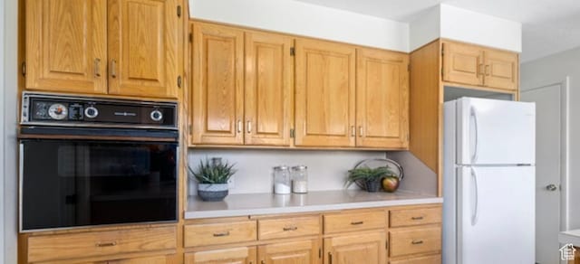 678 W 650 S, Orem, UT 84058 - kitchen featuring oven, freestanding refrigerator, and light countertops