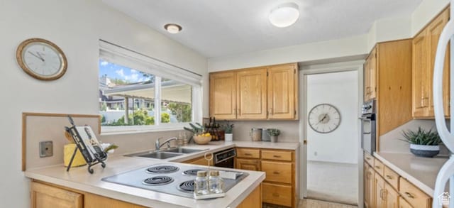 678 W 650 S, Orem, UT 84058 - kitchen featuring electric cooktop, light countertops, dishwasher, a peninsula, and oven