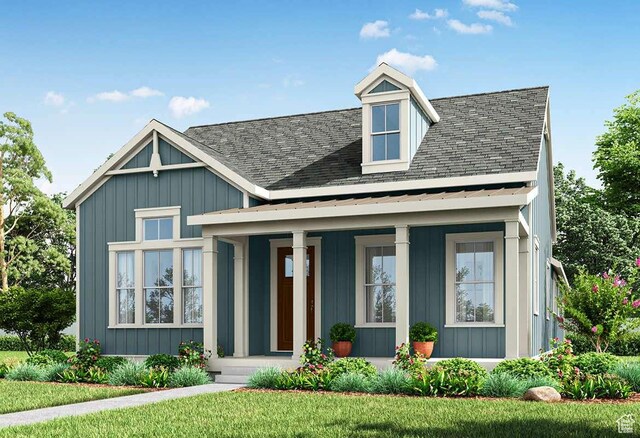 11303 S Aqua St Unit 309, South Jordan, UT 84009 - view of front of house featuring board and batten siding, a shingled roof, and covered porch
