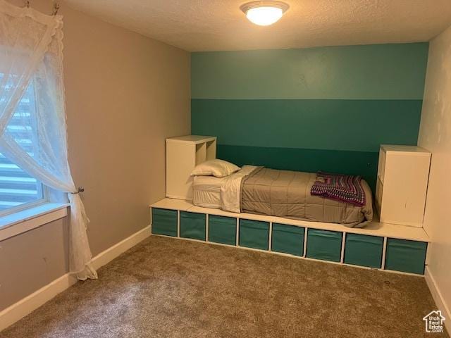 5298 W Icehouse Way, West Jordan, UT 84081 - carpeted bedroom featuring baseboards and a textured ceiling
