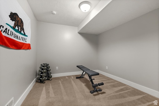 2188 E Country View Ln, Cottonwood Heights, UT 84121 - workout area with carpet floors and a textured ceiling