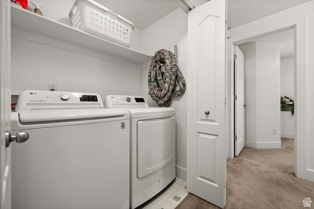 2188 E Country View Ln, Cottonwood Heights, UT 84121 - laundry room with independent washer and dryer and light colored carpet
