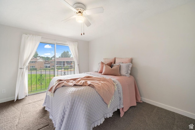 4716 S 700 E Unit 33, Murray, UT 84107 - carpeted bedroom featuring access to exterior and ceiling fan