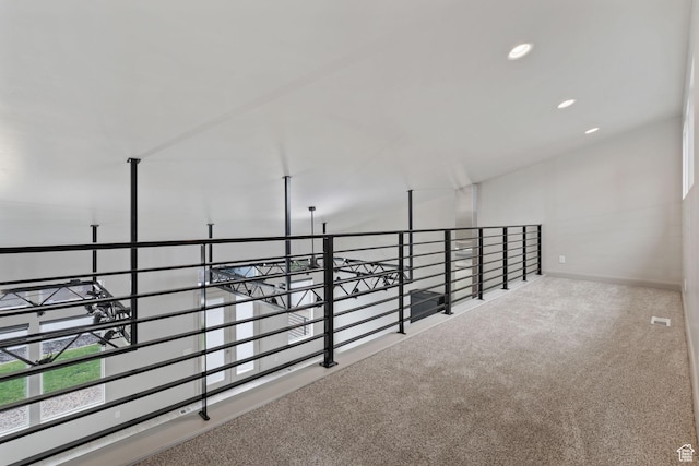 2628 E 40 N Unit 9, Spanish Fork, UT 84660 - hallway with carpet floors, an upstairs landing, and recessed lighting