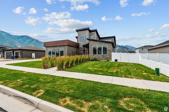 2628 E 40 N Unit 9, Spanish Fork, UT 84660 - back of house with stone siding and a mountain view