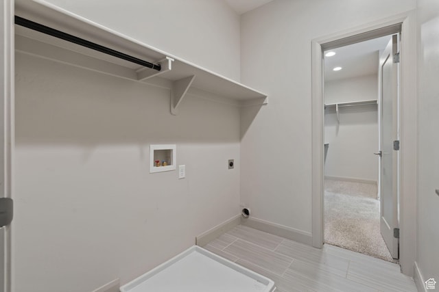 2628 E 40 N Unit 9, Spanish Fork, UT 84660 - washroom featuring washer hookup, hookup for an electric dryer, and recessed lighting