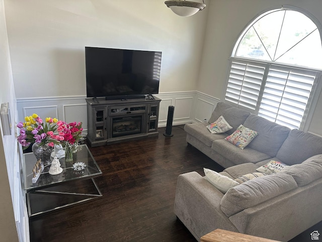 1145 N 560 W, Orem, UT 84057 - living room with a decorative wall, a wainscoted wall, wood finished floors, and a fireplace
