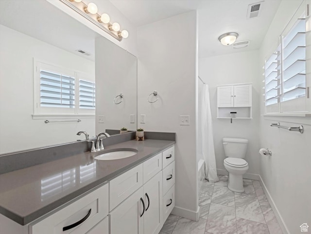 1907 E Brooklyn Cir N, Saratoga Springs, UT 84045 - full bathroom with vanity, marble look tiles, and shower / tub combo with curtain