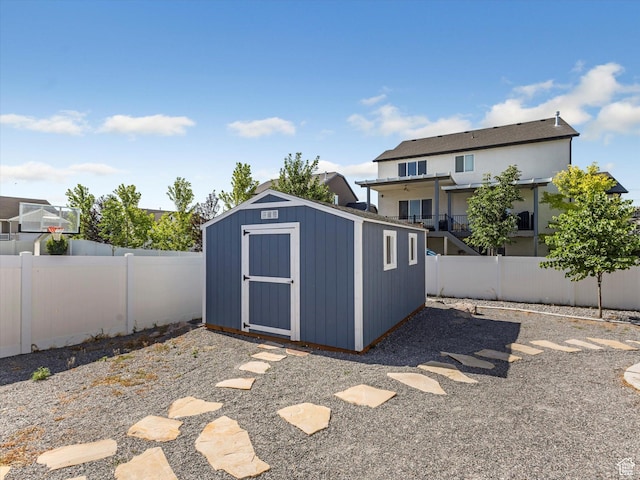 1907 E Brooklyn Cir N, Saratoga Springs, UT 84045 - view of shed featuring a fenced backyard