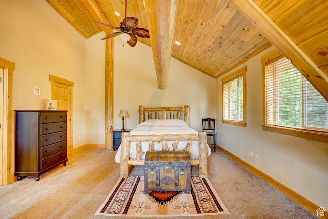 556 N Half Circle Dr, Brian Head, UT 84719 - bedroom with lofted ceiling, carpet flooring, and wooden ceiling
