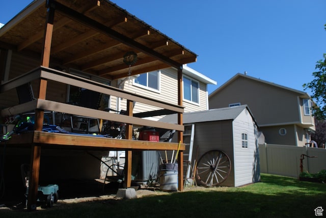 10642 S 1090 E, Sandy, UT 84094 - back of house featuring a shed and a wooden deck