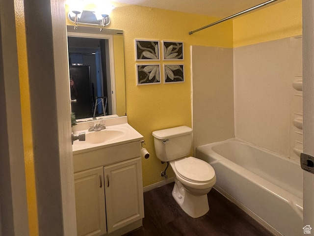 7143 S 2700 W Unit 1, West Jordan, UT 84084 - full bathroom with vanity, shower / bath combination, a textured wall, and wood finished floors