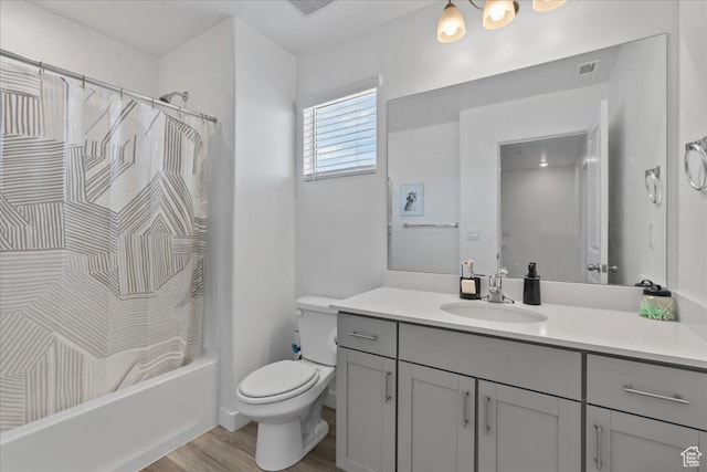 1098 E Vessel Ct, Saratoga Springs, UT 84045 - full bathroom featuring vanity, wood finished floors, and shower / tub combo with curtain